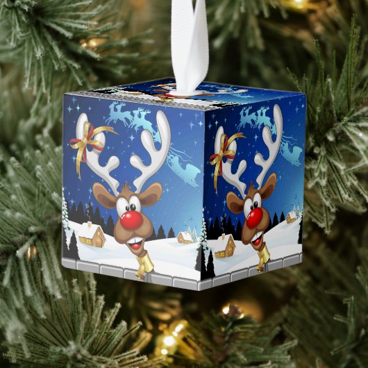 Grappig rendier gluurt Kerstmis meme Decoratie (Boom)