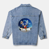 Grappig rendier gluurt Kerstmis meme Denim Jacket (Achterkant)