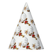 Grappig rendier gluurt Kerstmis meme Feesthoedjes (Links)