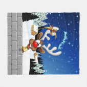 Grappig rendier gluurt Kerstmis meme Fleece Deken (Voorkant (Horizontaal))