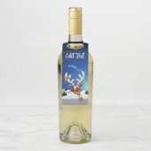 Grappig rendier gluurt Kerstmis meme Flessenhanger (Op fles)