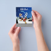 Grappig rendier gluurt Kerstmis meme Flyer (Hand)