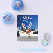 Grappig rendier gluurt Kerstmis meme Flyer (Enkel)