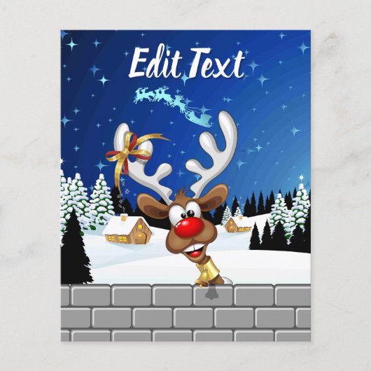 Grappig rendier gluurt Kerstmis meme Flyer (Voorkant)