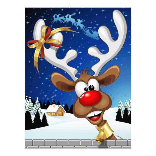 Grappig rendier gluurt Kerstmis meme Foto Afdruk (Voorkant)