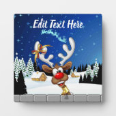 Grappig rendier gluurt Kerstmis meme Fotoplaat (Voorkant)