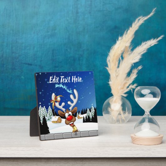 Grappig rendier gluurt Kerstmis meme Fotoplaat (Insitu)