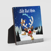 Grappig rendier gluurt Kerstmis meme Fotoplaat (Voorkant)