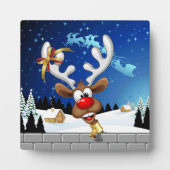 Grappig rendier gluurt Kerstmis meme Fotoplaat (Voorkant)