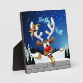Grappig rendier gluurt Kerstmis meme Fotoplaat (Voorkant)
