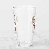 Grappig rendier gluurt Kerstmis meme Glas (Links)