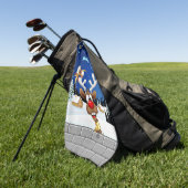 Grappig rendier gluurt Kerstmis meme Golfhanddoek (Groen)