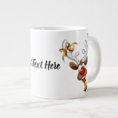 Grappig rendier gluurt Kerstmis meme Grote Koffiekop (Voorkant rechts)