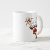 Grappig rendier gluurt Kerstmis meme Grote Koffiekop (Voorkant rechts)