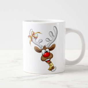 Grappig rendier gluurt Kerstmis meme Grote Koffiekop
