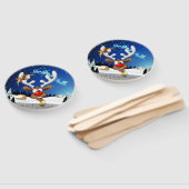 Grappig rendier gluurt Kerstmis meme Handwaaier (Niet-gemonteerd)