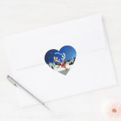 Grappig rendier gluurt Kerstmis meme Hart Sticker (Envelop)