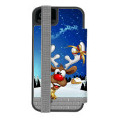 Grappig rendier gluurt Kerstmis meme Incipio iPhone Portemonnee Hoesje (Agenda Achterkant)