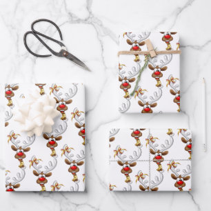 Grappig rendier gluurt Kerstmis meme Inpakpapier Vel