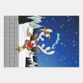 Grappig rendier gluurt Kerstmis meme Inpakpapier Vel (Voorkant 2)