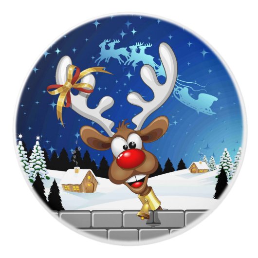 Grappig rendier gluurt Kerstmis meme Keramische Knop (Voorkant)