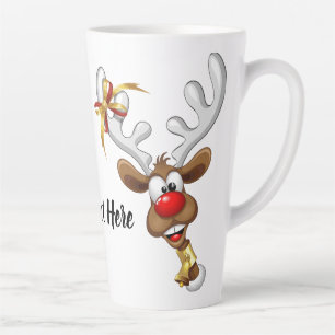 Grappig rendier gluurt Kerstmis meme Latte Mok