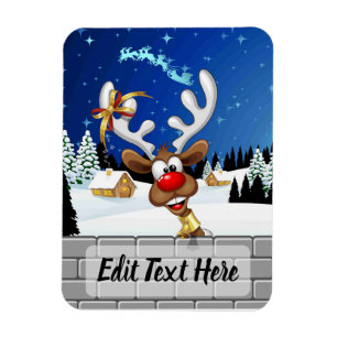 Grappig rendier gluurt Kerstmis meme Magneet