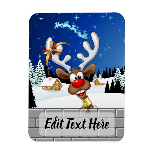 Grappig rendier gluurt Kerstmis meme Magneet (Verticaal)