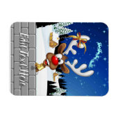 Grappig rendier gluurt Kerstmis meme Magneet (Horizontaal)