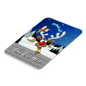 Grappig rendier gluurt Kerstmis meme Magneet (Linkerzijde)