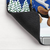 Grappig rendier gluurt Kerstmis meme Muismat (Hoek)