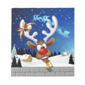 Grappig rendier gluurt Kerstmis meme Notitieblok (Voorkant)