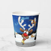 Grappig rendier gluurt Kerstmis meme Papieren Bekers (Achterkant)