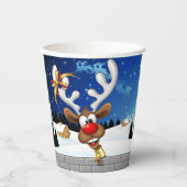 Grappig rendier gluurt Kerstmis meme Papieren Bekers (Voorkant)