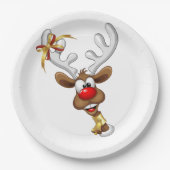 Grappig rendier gluurt Kerstmis meme Papieren Bordje (Voorkant)
