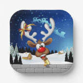 Grappig rendier gluurt Kerstmis meme Papieren Bordje (Voorkant)
