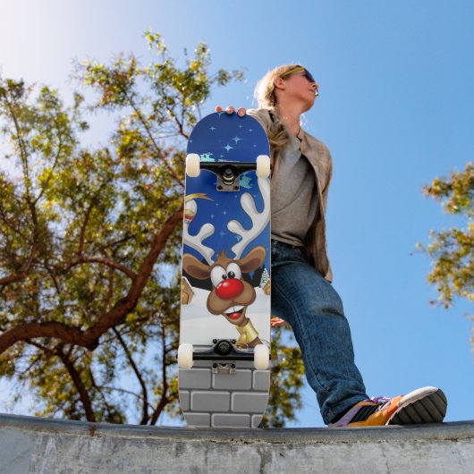 Grappig rendier gluurt Kerstmis meme Persoonlijk Skateboard (Buiten 1)