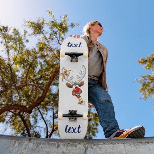 Grappig rendier gluurt Kerstmis meme Persoonlijk Skateboard (Buiten 1)