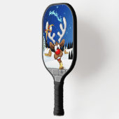 Grappig rendier gluurt Kerstmis meme Pickleball Paddle (Links)