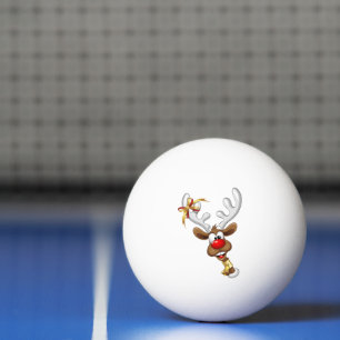Grappig rendier gluurt Kerstmis meme Pingpongbal