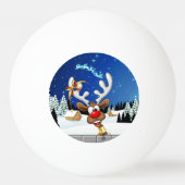 Grappig rendier gluurt Kerstmis meme Pingpongbal (Achterkant)