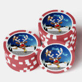 Grappig rendier gluurt Kerstmis meme Poker Chips (Opstapeling)