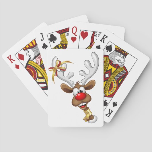 Grappig rendier gluurt Kerstmis meme Pokerkaarten (Achterkant)
