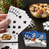 Grappig rendier gluurt Kerstmis meme Pokerkaarten (Insitu)