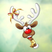 Grappig rendier gluurt Kerstmis meme Raamsticker (Vel 3)