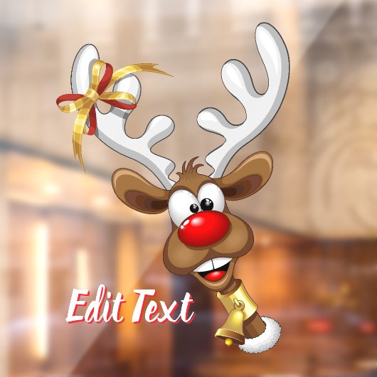 Grappig rendier gluurt Kerstmis meme Raamsticker (Vel 2)