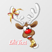 Grappig rendier gluurt Kerstmis meme Raamsticker (Vel)