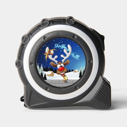 Grappig rendier gluurt Kerstmis meme Rolmaat (Voorkant)