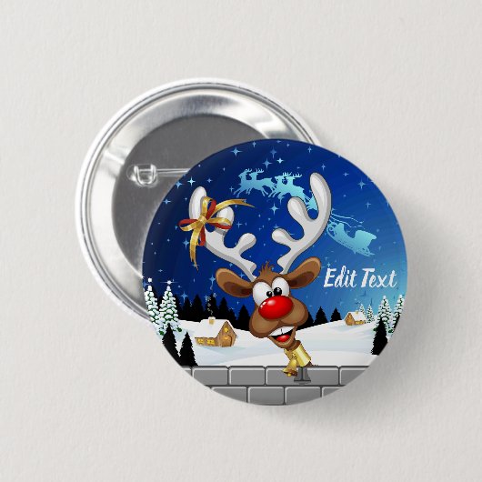 Grappig rendier gluurt Kerstmis meme Ronde Button 5,7 Cm (Voorkant /achterkant)