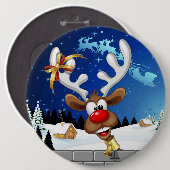Grappig rendier gluurt Kerstmis meme Ronde Button 6,0 Cm (Voorkant /achterkant)